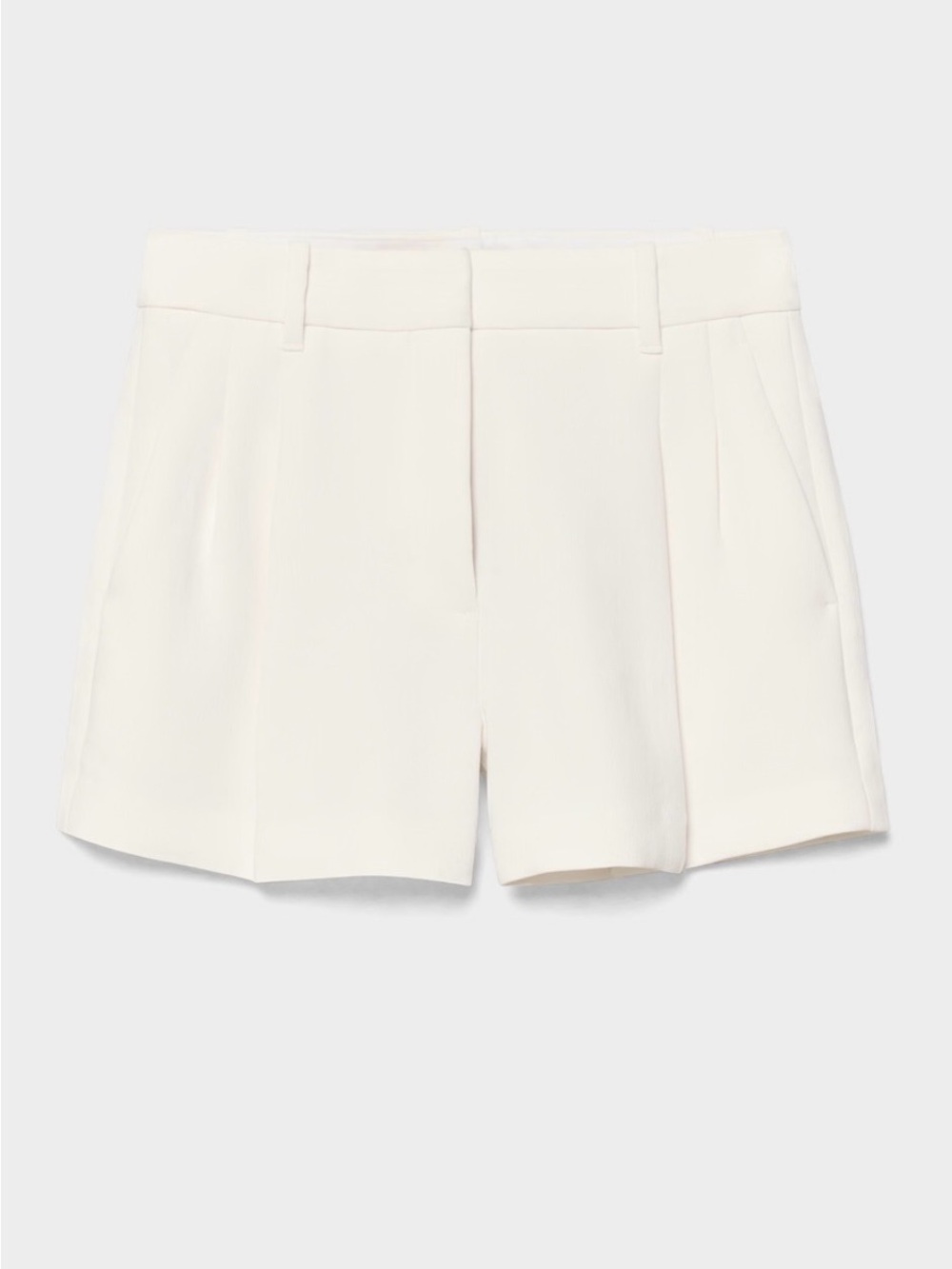 Aritzia High-Rise Tailored Cream Shorts